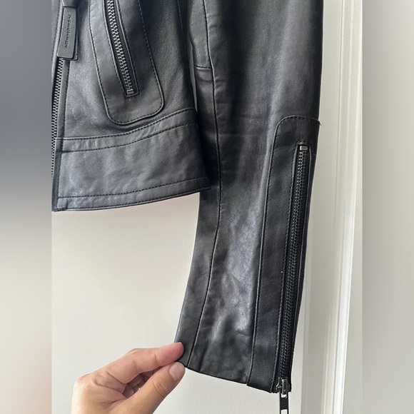 Mackage for Aritzia Kenya Lamb Leather Moto Jacket Black sz XS - Picture 9 of 10